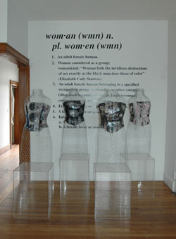 Sculpture / wiremesh torsos with corsets
